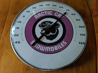 Vintage Arctic Cat Snowmobile Advertising Thermometer