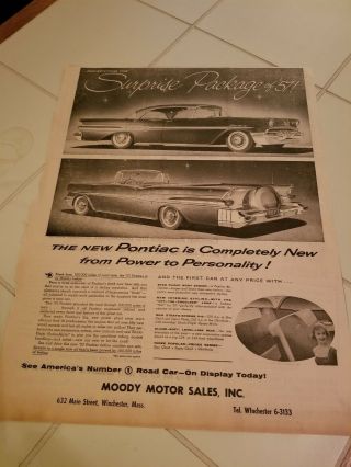 1957 Pontiac/surprise Package Of 1957 Newspaper Ad