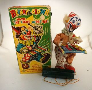 Vintage Blinky The Clown Battery Operated Japan Amico Toy Great W3