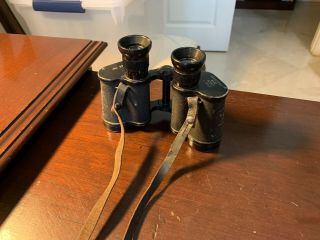 German World War Ii Binoculars With Strap And Case