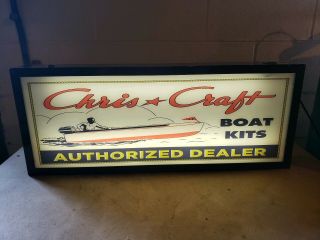 Chris Craft Authorized Dealer Light - Up Advertising Sign Marina Boathouse