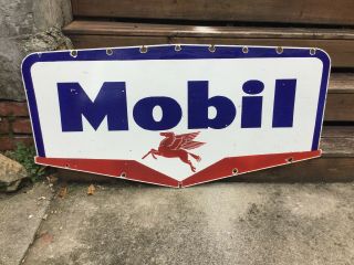 Large Vintage Mobil Oil Double Sided Porcelain Sign 2