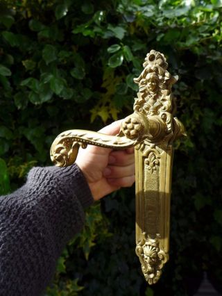Vintage / Antique Brass Door Handle With Brass Covers Project 01 - 06