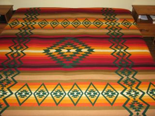 Pendleton Wool Blanket Beaver State - King Size - Rare Pattern Spectacular