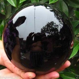 100mm,  Stand Natural Black Obsidian Sphere Large Crystal Ball Healing Stone Aaa