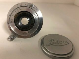 Vintage Leica Elmar Lens F=5cm 1:35 With Dust Cap In