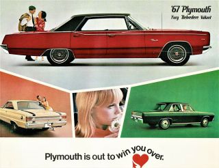1967 Plymouth Fury Belvedere Gtx Satellite Valiant Wagons Nos Sales Brochure