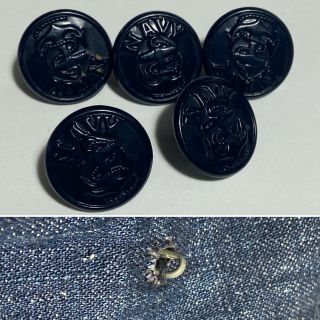 Vintage 1940s WWII Navy Shawl Collar Denim Jacket Men Medium Indigo Blue WW2 USN 2
