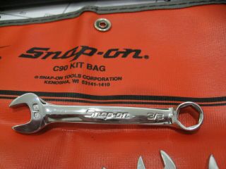 Snap On Tools 9 pc SAE 6 pt Midget Wrench Set OXI709 in C90 Kit Bag Vintage 2