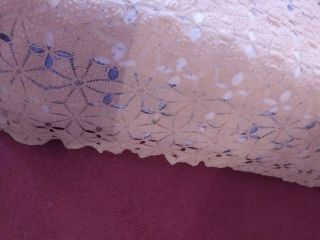 Antique Crochet Lace Tablecloth Table Cloth 80x82 Vintage Bedspread Bed Spread 2