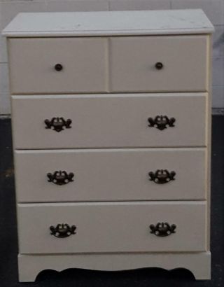 Wonderful Vintage Solid Wood Painted Chest Of Drawers - For Child 
