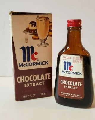 Vintage Mccormick Chocolate Extract,  2 Fl Oz,  Almost Full Bottle
