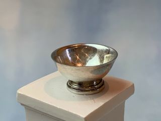 Vintage Miniature Dollhouse Artisan Obadiah Fisher Sterling Silver Footed Bowl