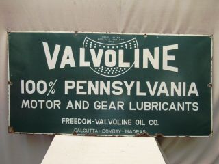 Vintage Valvoline Pennsylvania Motor Oil Retro Porcelain Enamel Sign Rare 1950