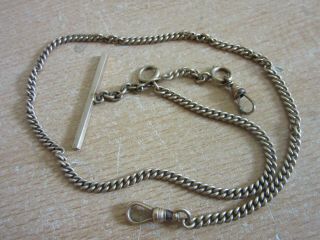 Antique 14k Yellow Gold Pocket Watch Chain With T Bar 16.  75 " - 28.  4 Grams