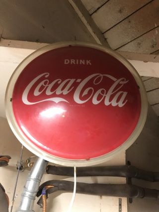 vintage 1950s Coca Cola Button LiGht Neon Products Inc 18” 3