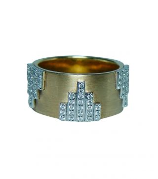 Diamond Ring 18k Gold Designer Heavy Estate