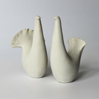 White Ceramic Turtle Dove Birds Figur Astrid Anderberg Danish Mcm Studio Pottery