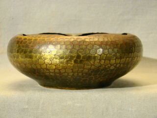 Arts & Crafts Signed Roycroft Hammered Brass Copper Bowl Early 20th C 6 1/2 "