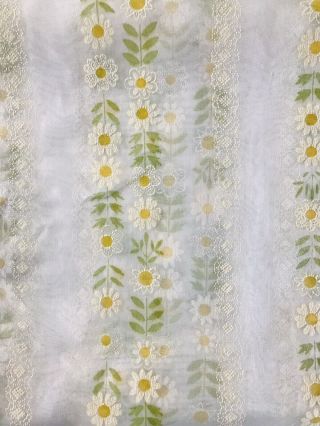 Vintage Sheer Daisy Flocked Fabric
