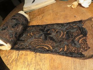 Roll Of Victorian Fabric Embroidery Black Gorgeous