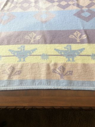 Vintage Beacon Cotton Camp Blanket Southwestern Designs And Thunderbirds 64x61 2