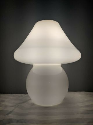 Vintage Mid Century Vetri Murano Glass Mushroom Lamp Italy 14.  5 "