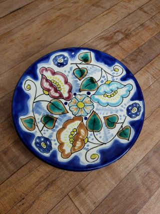 Authentic Hand Painted Talavera Pottery Plate Mexican Puebla Artist
