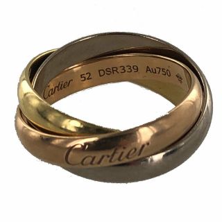 Cartier Trinity 18 Karat Tri - Color Gold Rolling Ring Size 52 (us 6)