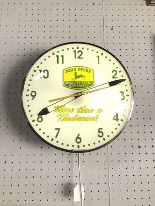 Vintage John Deere Wall Clock - Lighted&working