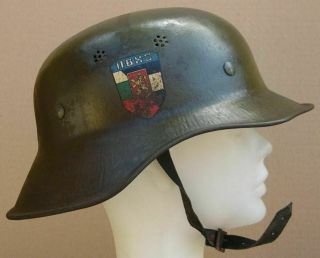 Bulgarian German Luftschutz Gladiator Helmet D&c 1943 Marked Vg Decal