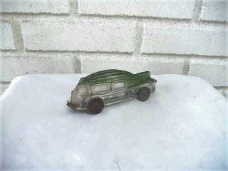 Rare Old Glass Candy Container Car Air Flow Paint,  Closure,  Metal Parts 1930 Yr