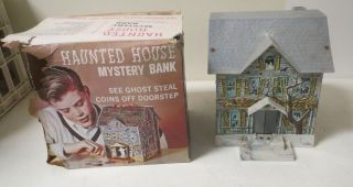 Vintage 1970 Haunted House Bank Monster Tin Toy Brumberger