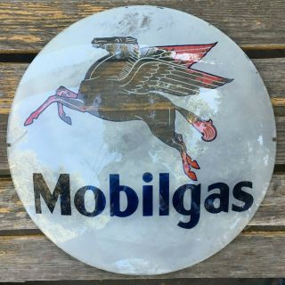 13.  5 Inch Mobilgas Pegasus Gas Pump Globe Lens - Vintage