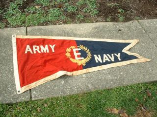 U.  S.  Wwii Army - Navy " E " Excellence In Oil Production Award Pennant Flag