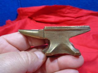 Antique Miniature Brass Blacksmith Anvil Desk Top Paperweight 4