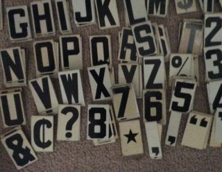 Over 266 Vintage Unitype 2 1/2 Tin Hanging Letters Numbers For Signs Billboard