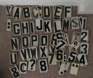 OVER 266 VINTAGE UNITYPE 2 1/2 TIN HANGING LETTERS NUMBERS FOR SIGNS BILLBOARD 3