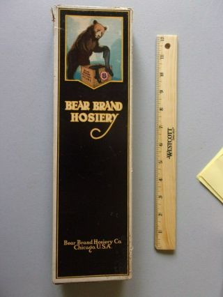 Vintage Country Store Bear Brand Hosiery Display Box Parakings Half Hose 1900s