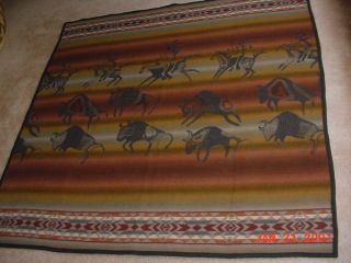 Vintage Pendleton Beaver State Buffalo Hunt Wool Blanket