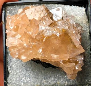 Gorgeous Tan & Peach Smithsonite w/ Calcite Xls: Tsumeb,  Namibia. 3