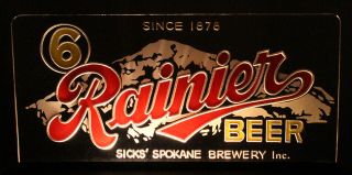 Rainier Beer Edge Lit Back Bar Lighted Beer Sign Sicks 