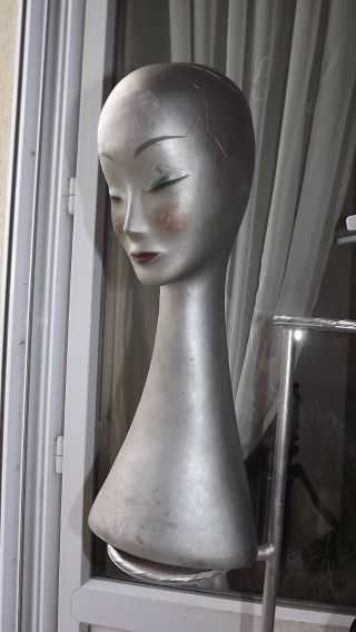 Antique Plastic Bust Head Art Deco Western Germany Brussel Model Rare