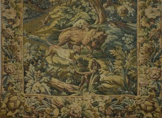 Antique/Vintage French Aubusson Style Chateau Tapestry/ Curtain 275cm x 120cm 2
