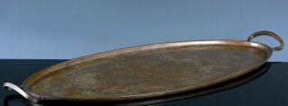 FABULOUS LARGE ARTS & CRAFTS SIGNED ROYCROFT HAMMERED COPPER OVAL PLATTER TRAY 2