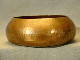 Arts & Crafts Signed Roycroft Hammered Brass Copper Bowl Early 20th C 6 "