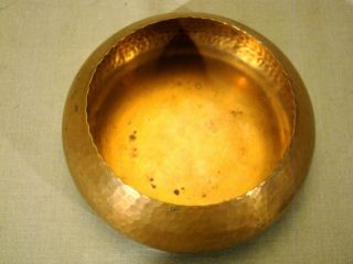 Arts & Crafts Signed Roycroft Hammered Brass Copper Bowl early 20th c 6 