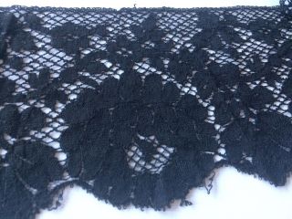 Antique Black Lace Wide Salvage Cutter Mourning Steampunk Costume 2 Yards,