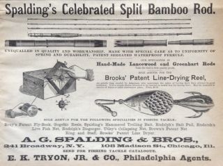 1886 Ad (33) A.  G.  Spalding & Bros.  Nyc.  Celebrated Split Bamboo Rod And Reel