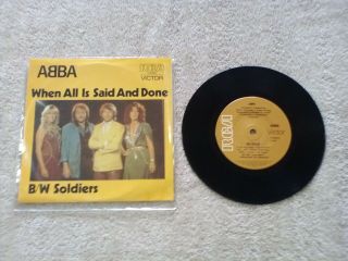 Abba When All Is Said And Done Soldiers Vinyl Record 7 " Single